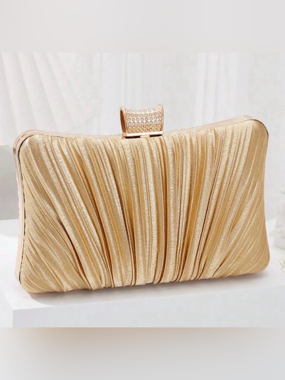 Elegant Gold Evening Clutch Bag